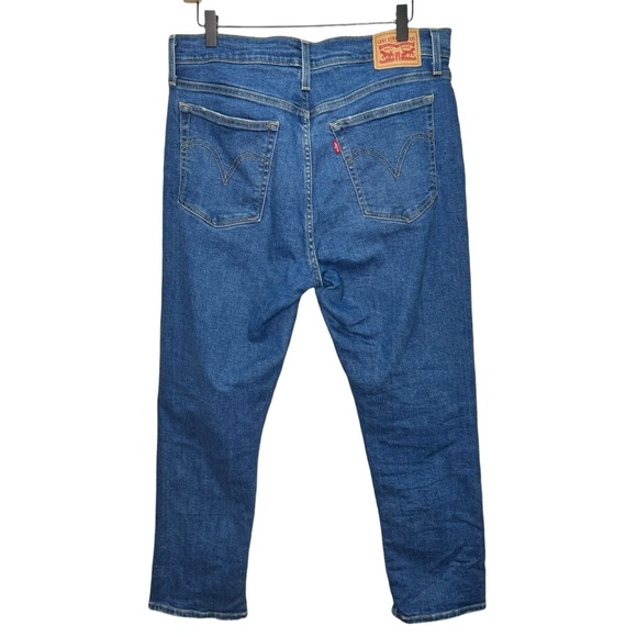 Levi's Wedgie Straight Jeans Button Fly Size 32 High Rise Distressed Denim - Picture 5 of 14